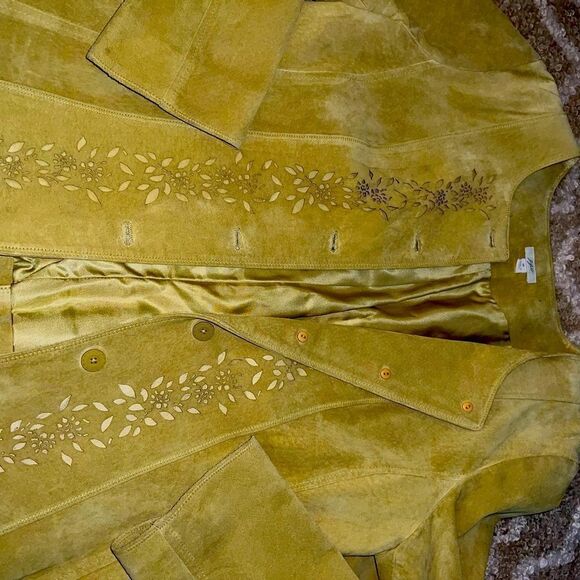 J. Jill Jackets & Blazers - J Jill lime leather blazer size M